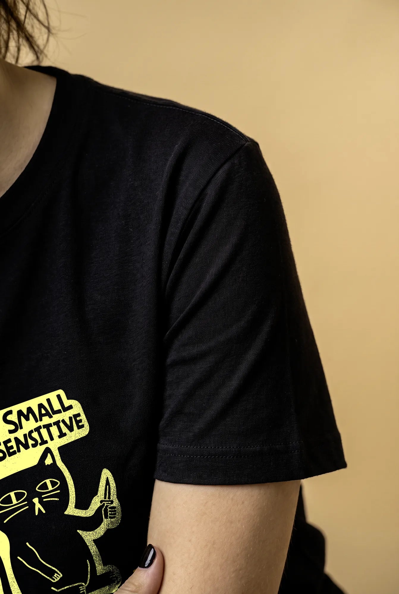Camiseta Básica I Am Small and Sensitive Feminina Preto