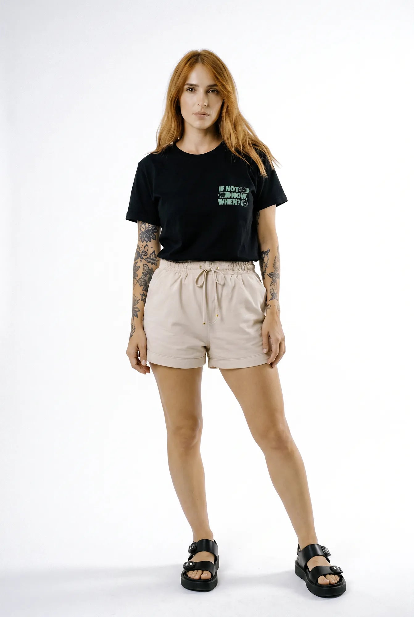 Camiseta Básica If Not Now, When? Feminina Preto