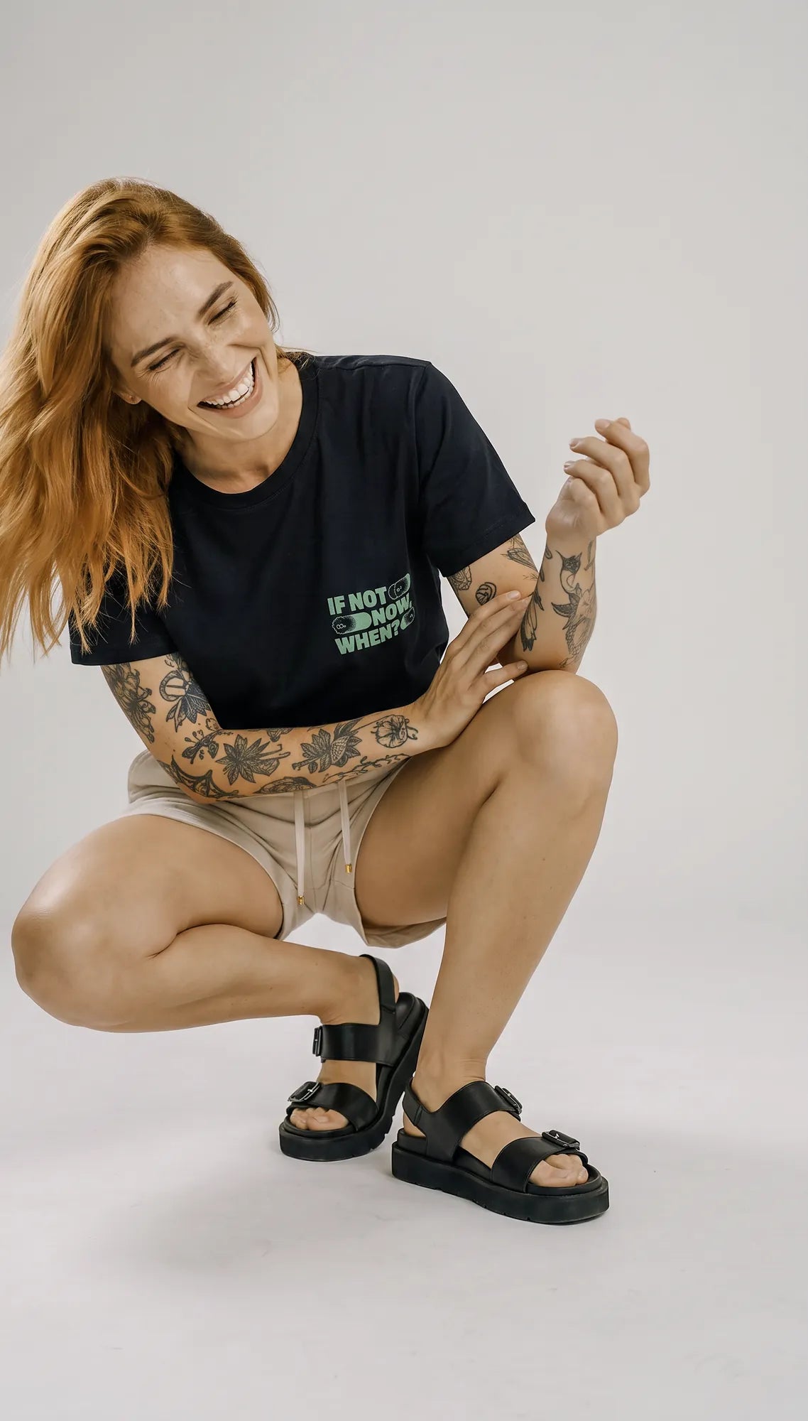 Camiseta Básica If Not Now, When? Feminina Preto