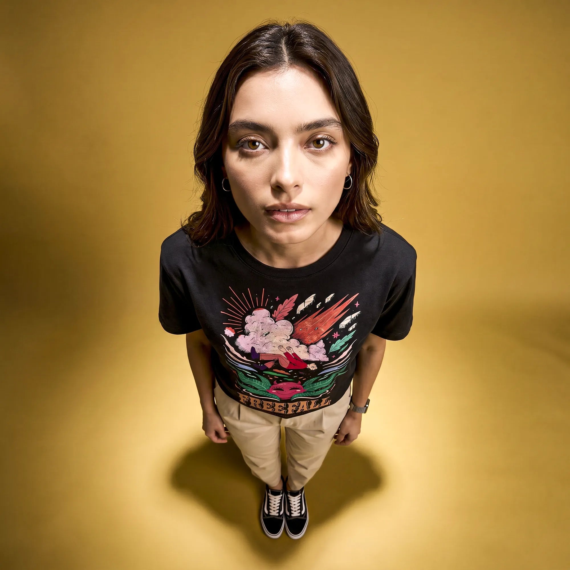 Camiseta Básica It's Called Freefall — Rainbow Kitten Surprise Feminina Preto