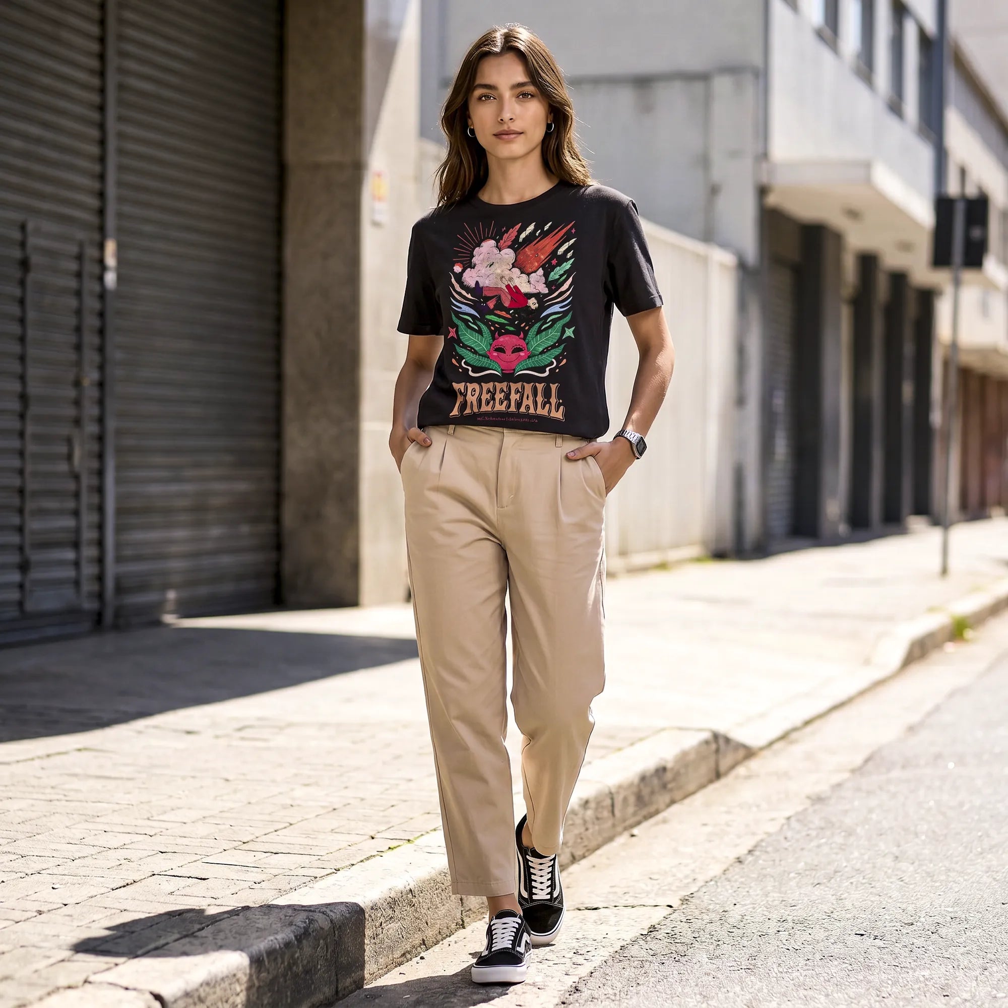 Camiseta Básica It's Called Freefall — Rainbow Kitten Surprise Feminina Preto