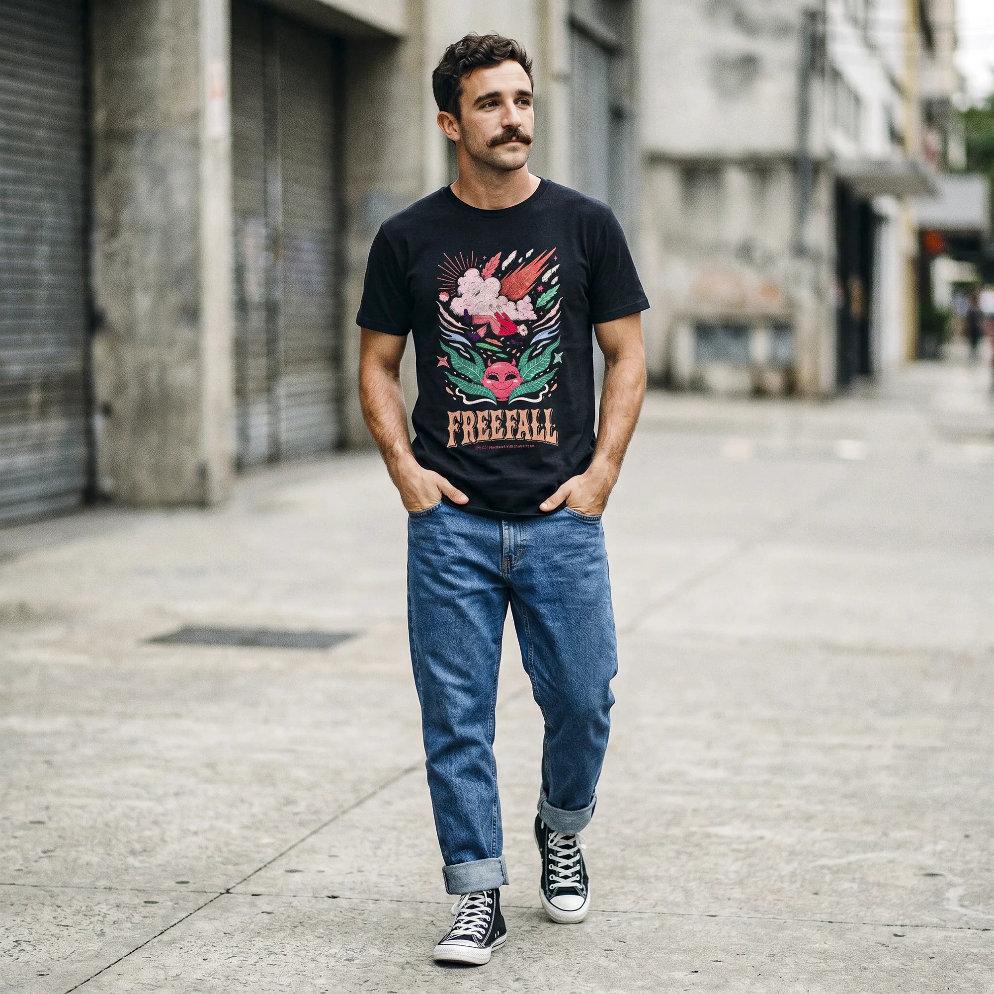 Camiseta Básica It's Called Freefall — Rainbow Kitten Surprise Masculina Preto