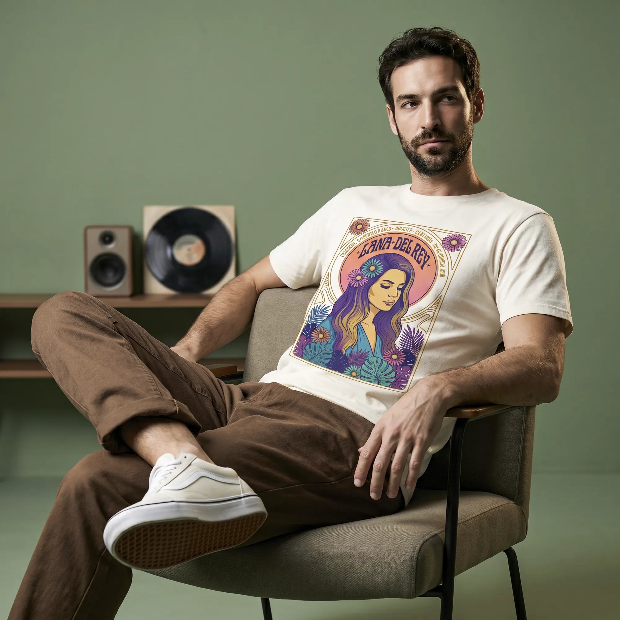 Camiseta Básica Lana Del Rey Masculina Off-White