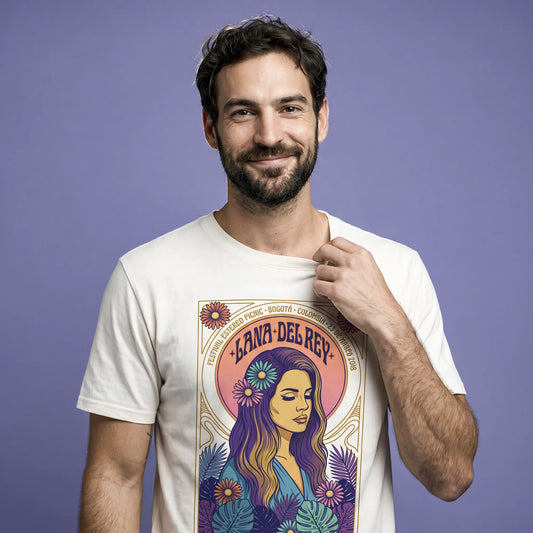 Camiseta Básica Lana Del Rey Masculina Off-White