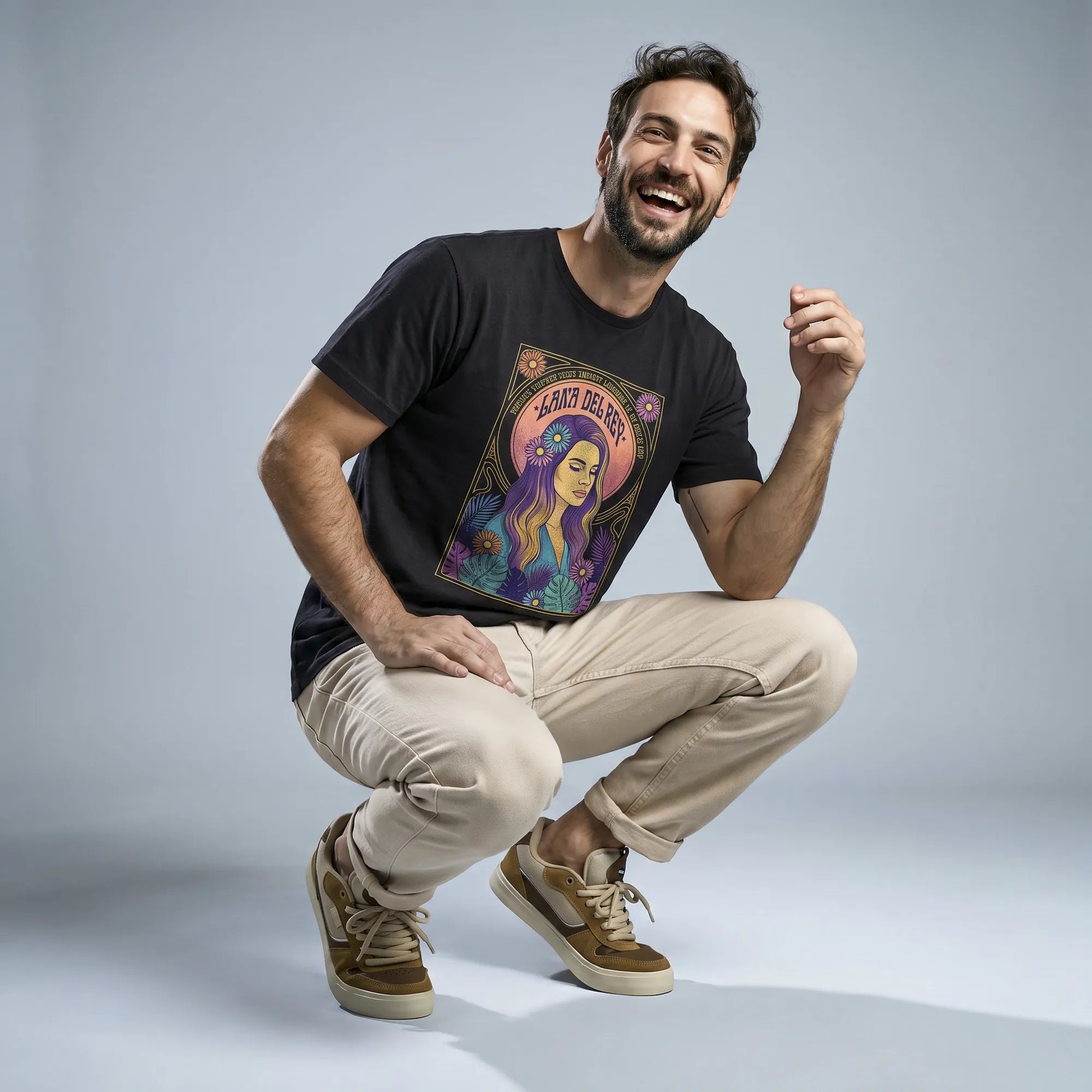 Camiseta Básica Lana Del Rey Masculina Preto