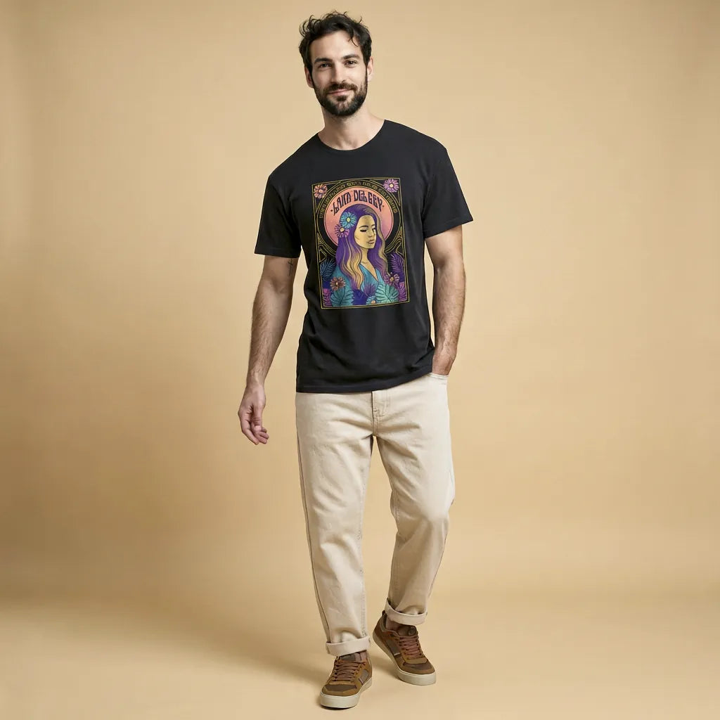 Camiseta Básica Lana Del Rey Masculina Preto