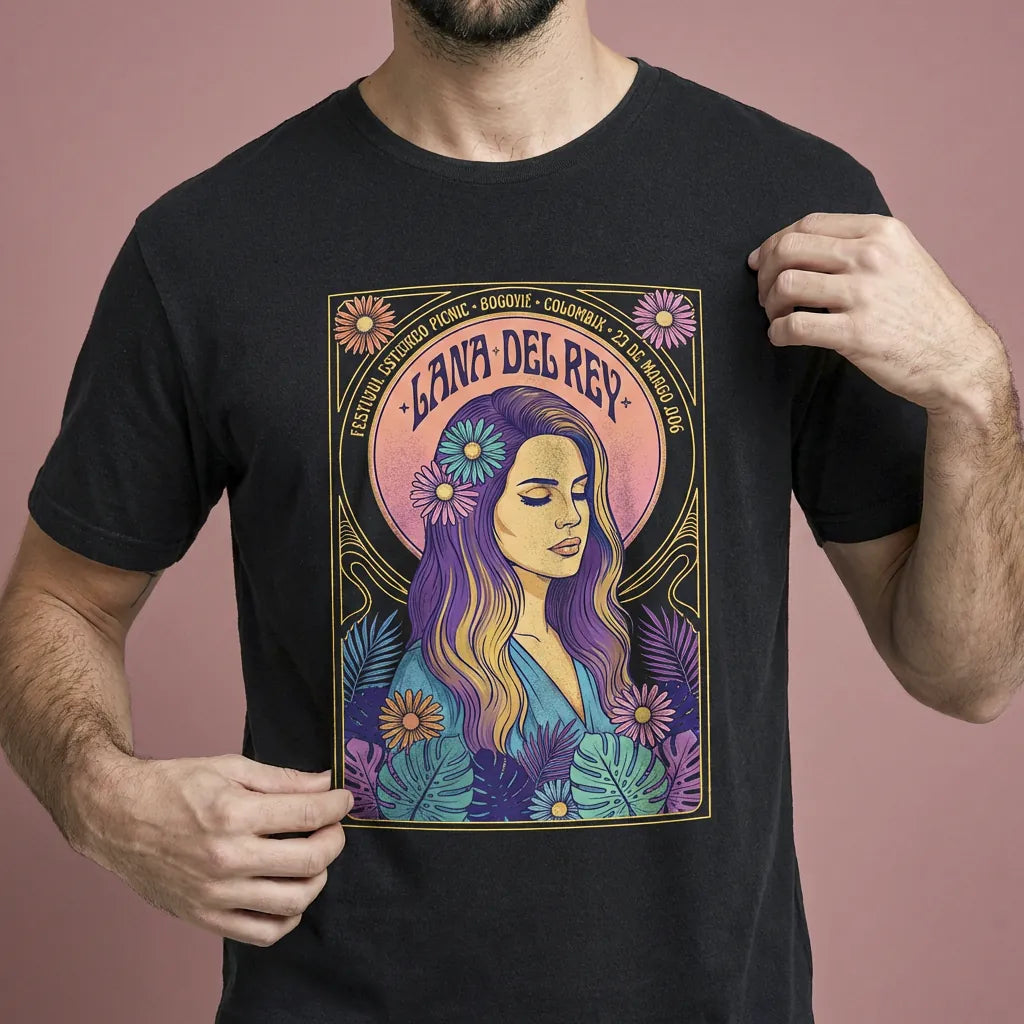 Camiseta Básica Lana Del Rey Masculina Preto