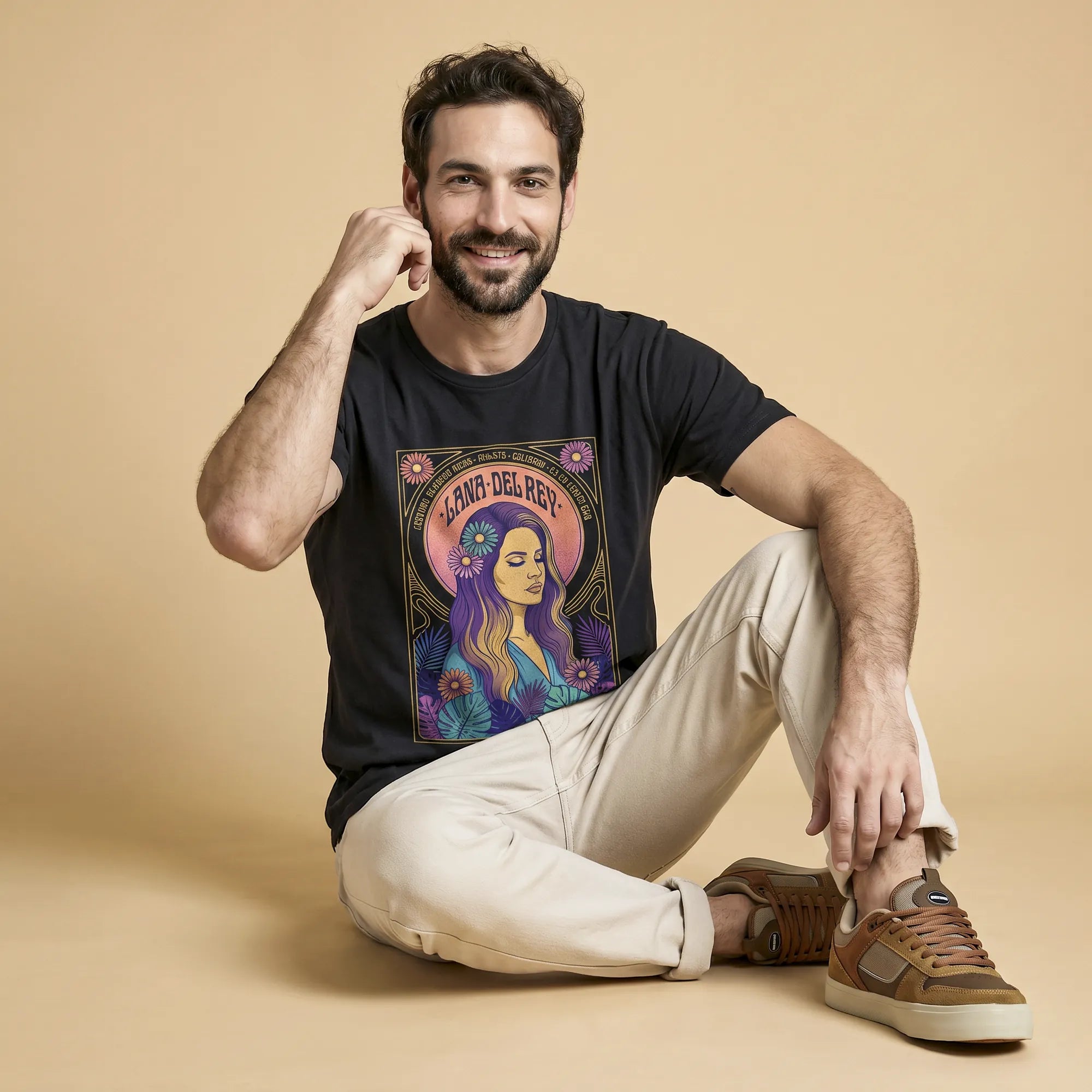 Camiseta Básica Lana Del Rey Masculina Preto