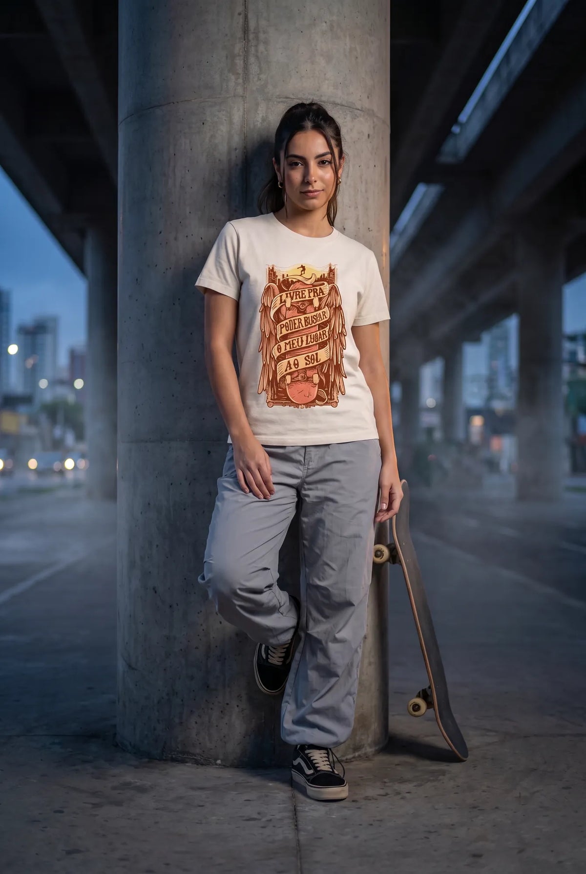 Camiseta Básica Lugar ao Sol Feminina Off-White