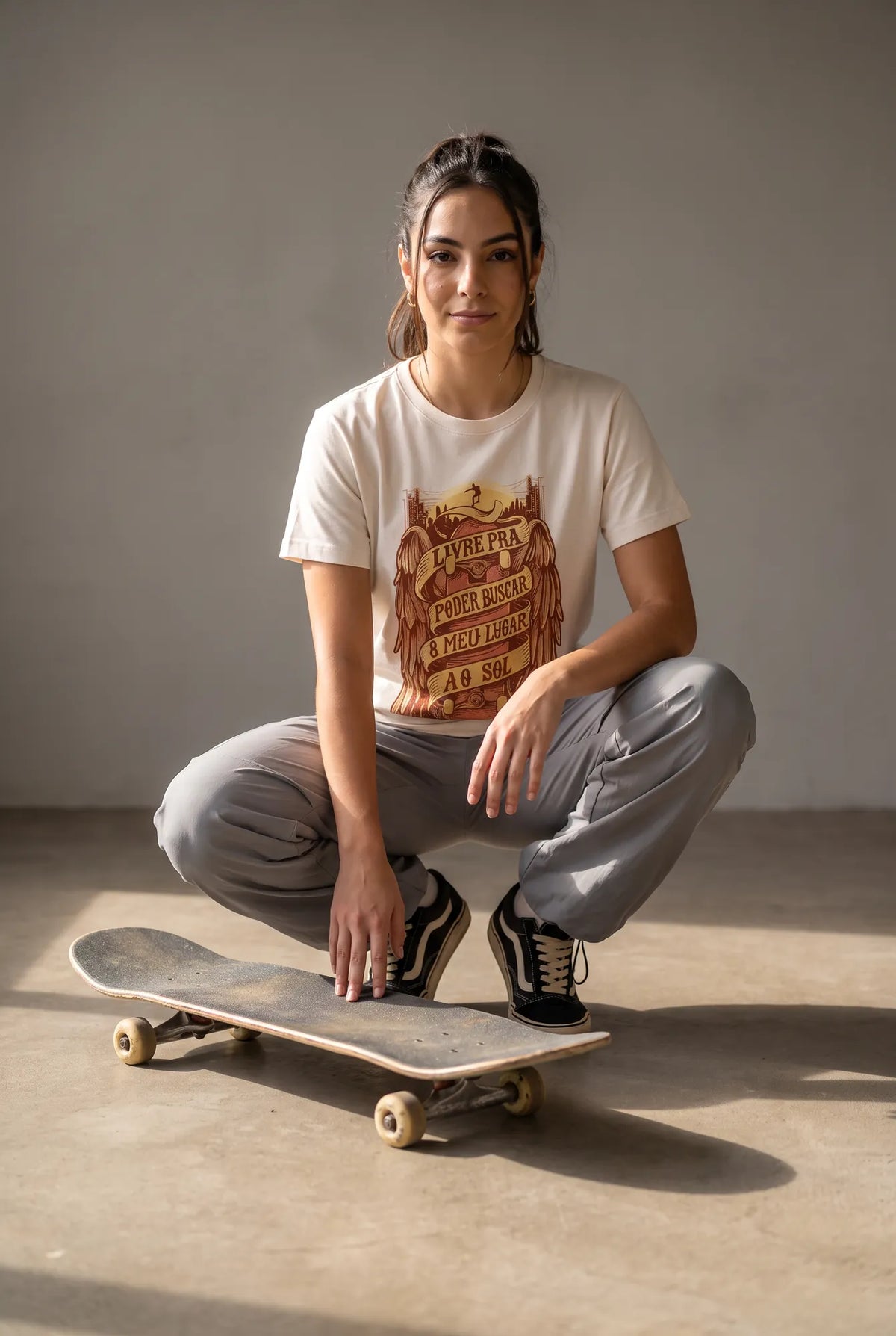 Camiseta Básica Lugar ao Sol Feminina Off-White