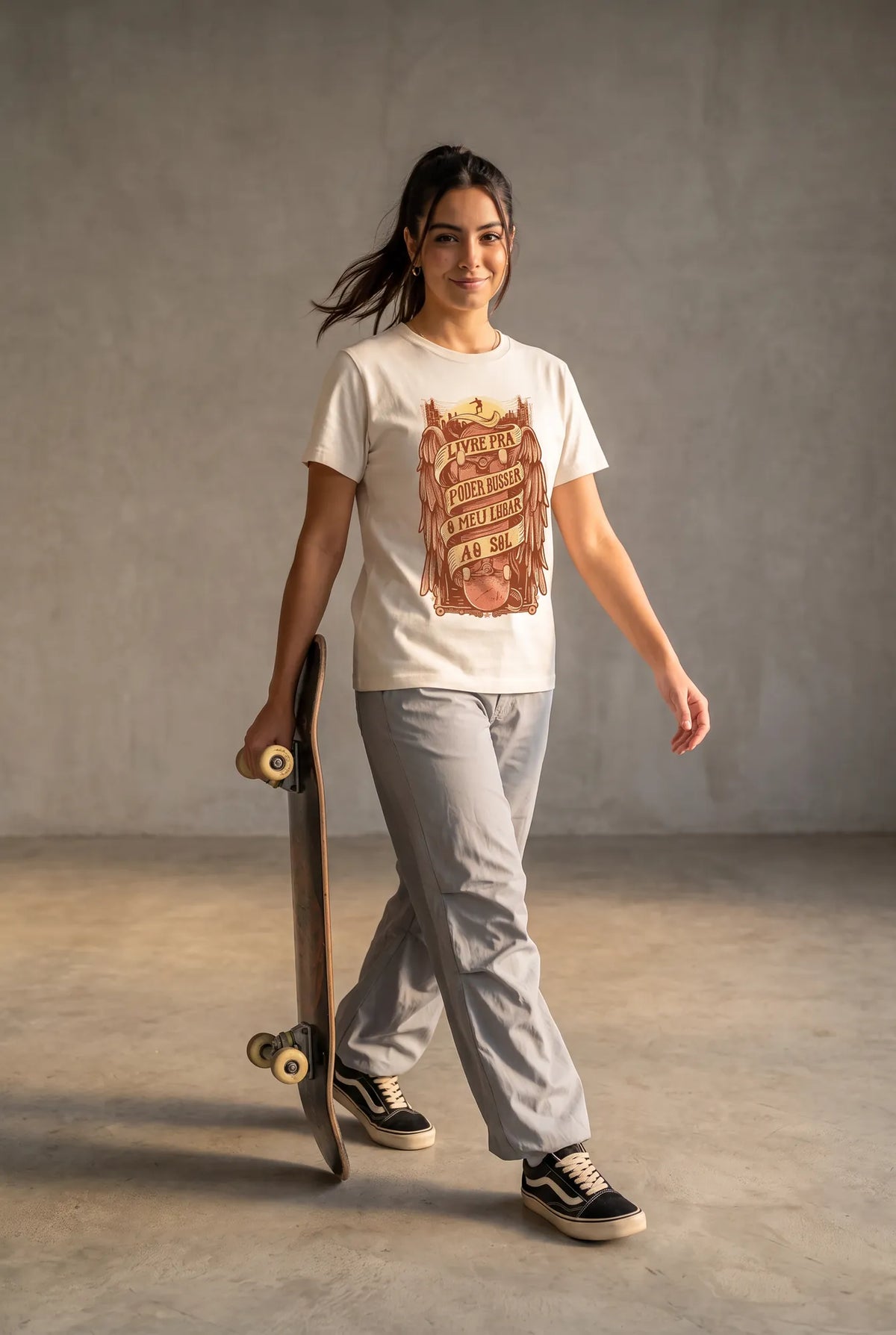 Camiseta Básica Lugar ao Sol Feminina Off-White
