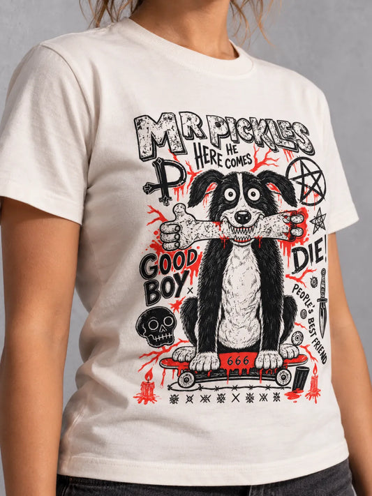 Camiseta Básica Mr. Pickles Feminina Off-White