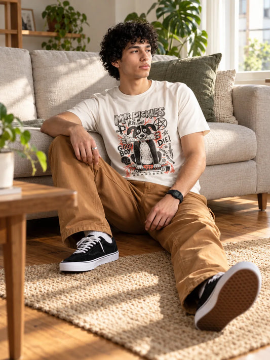 Camiseta Básica Mr. Pickles Masculina Off-White