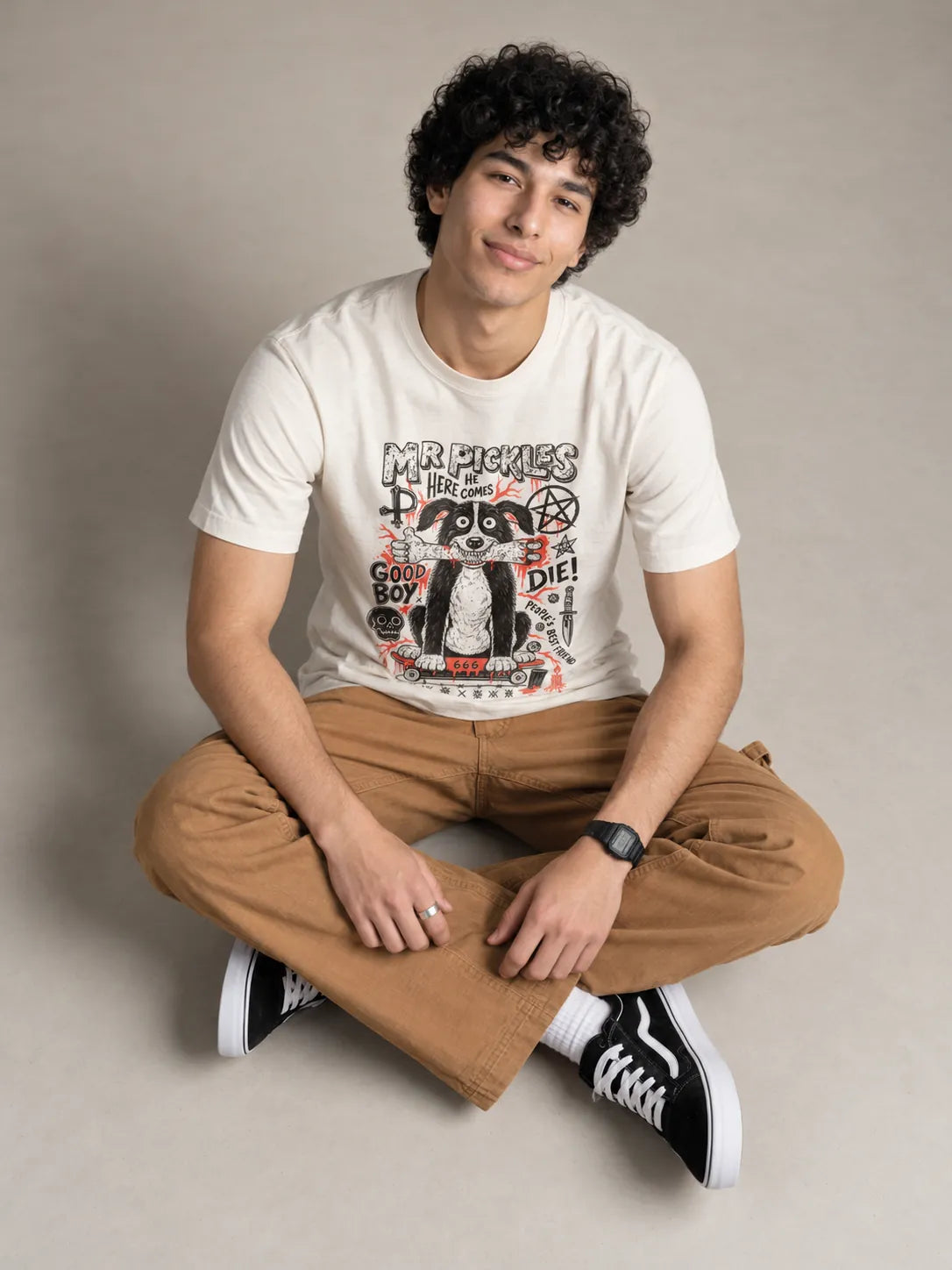 Camiseta Básica Mr. Pickles Masculina Off-White