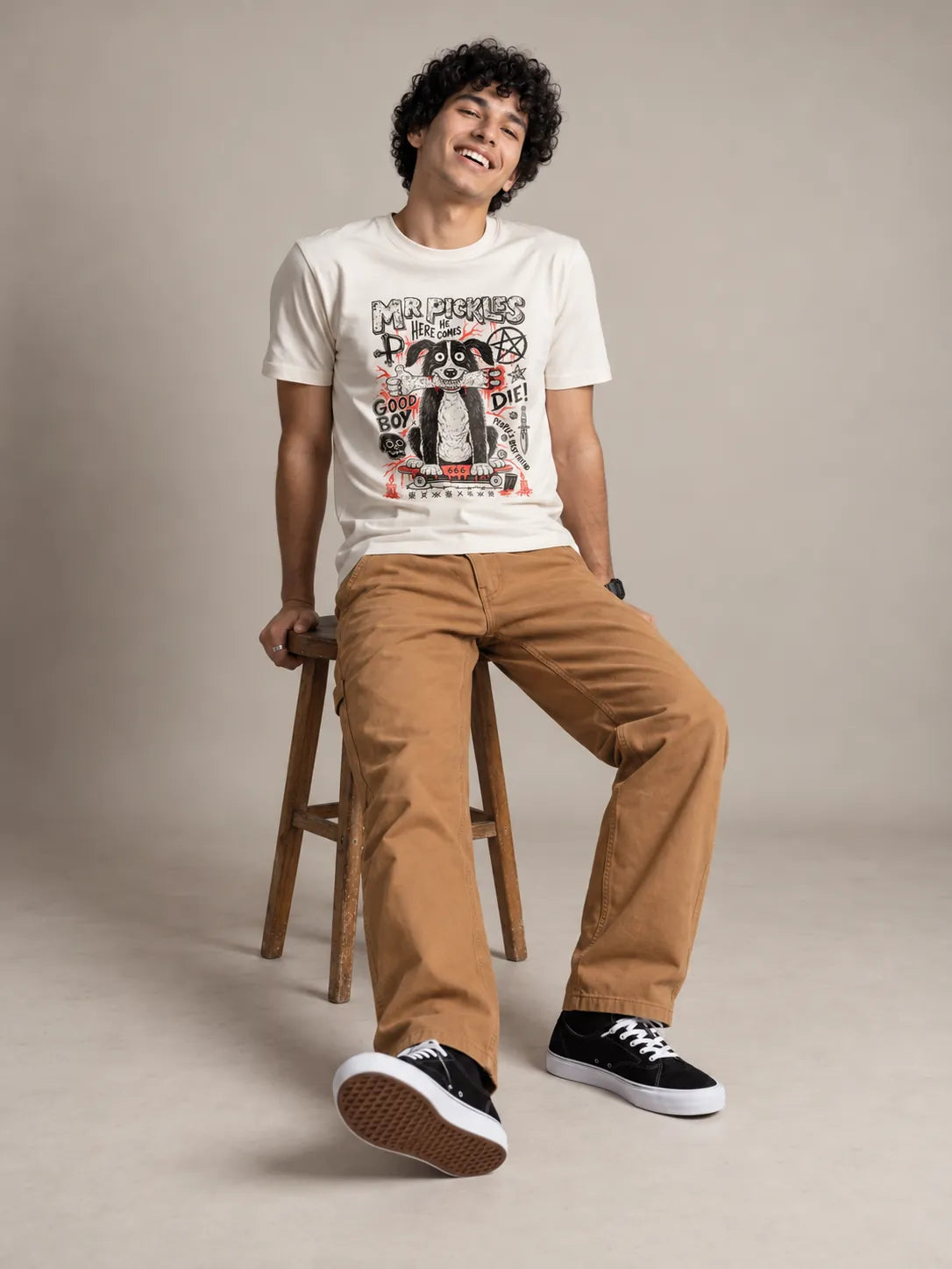 Camiseta Básica Mr. Pickles Masculina Off-White