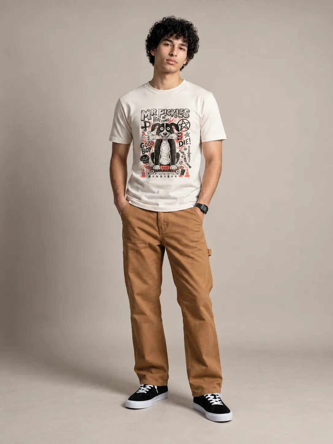 Camiseta Básica Mr. Pickles Masculina Off-White