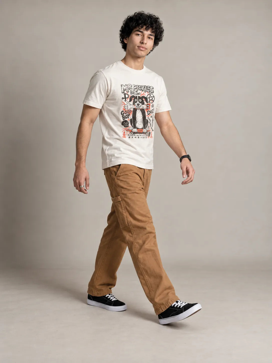 Camiseta Básica Mr. Pickles Masculina Off-White
