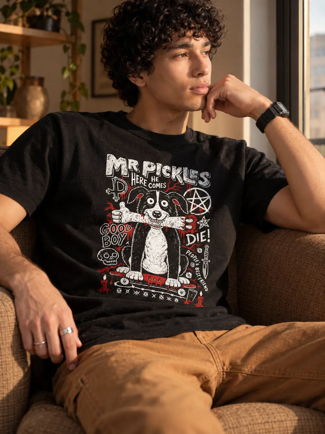 Camiseta Básica Mr. Pickles Masculina Preto