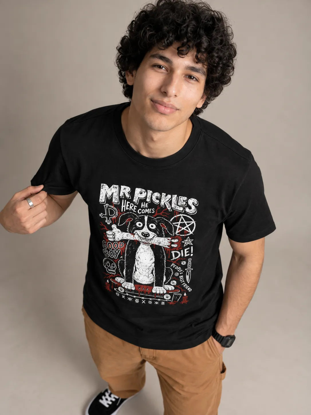 Camiseta Básica Mr. Pickles Masculina Preto