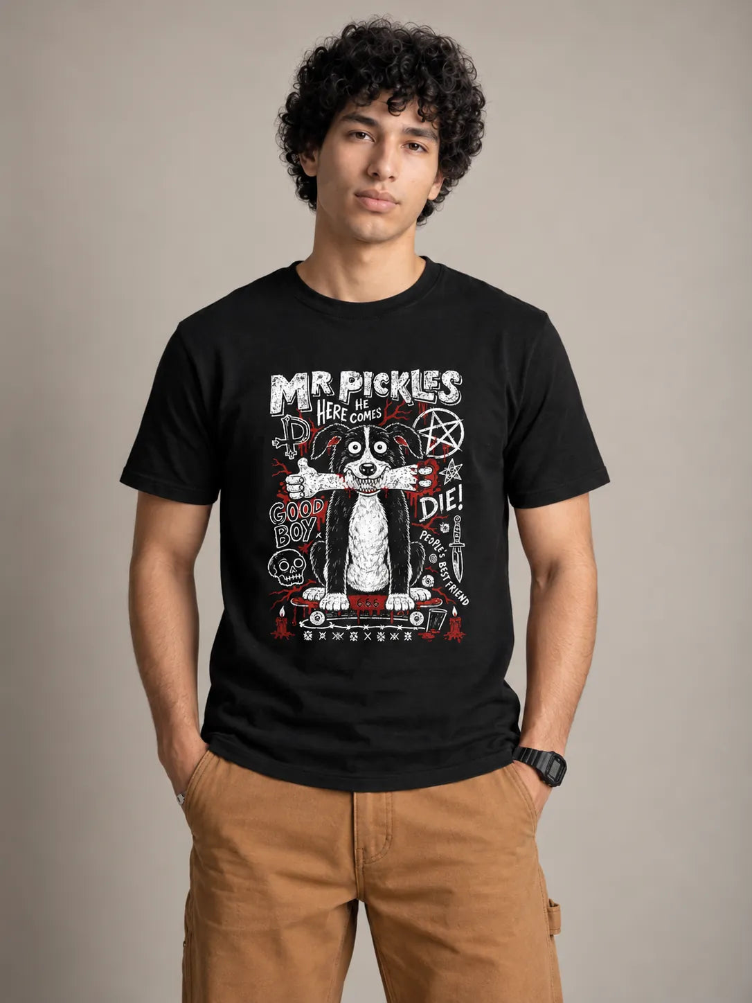 Camiseta Básica Mr. Pickles Masculina Preto