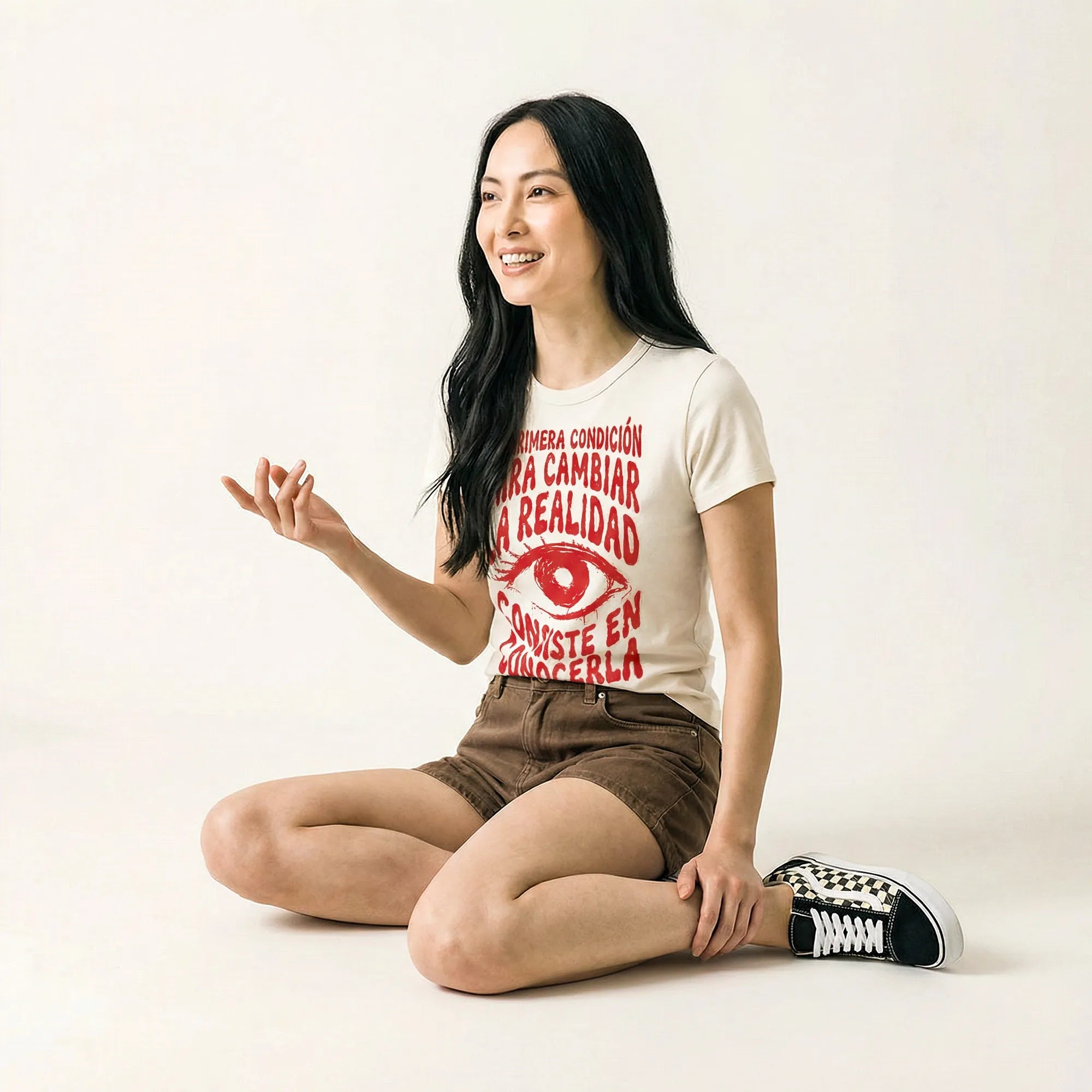 Camiseta Básica Para Cambiar la Realidad Feminina Off-White