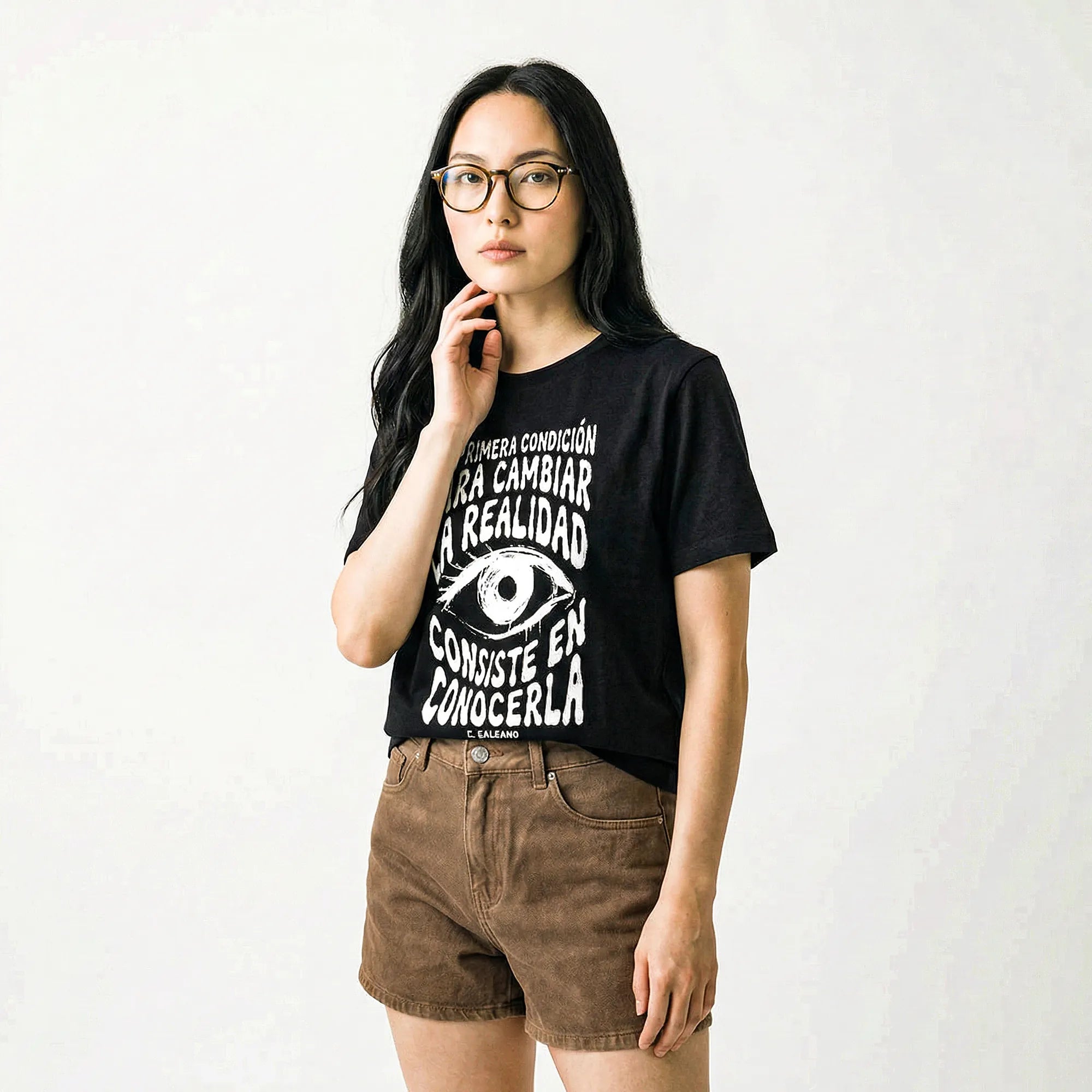 Camiseta Básica Para Cambiar la Realidad Feminina Preto