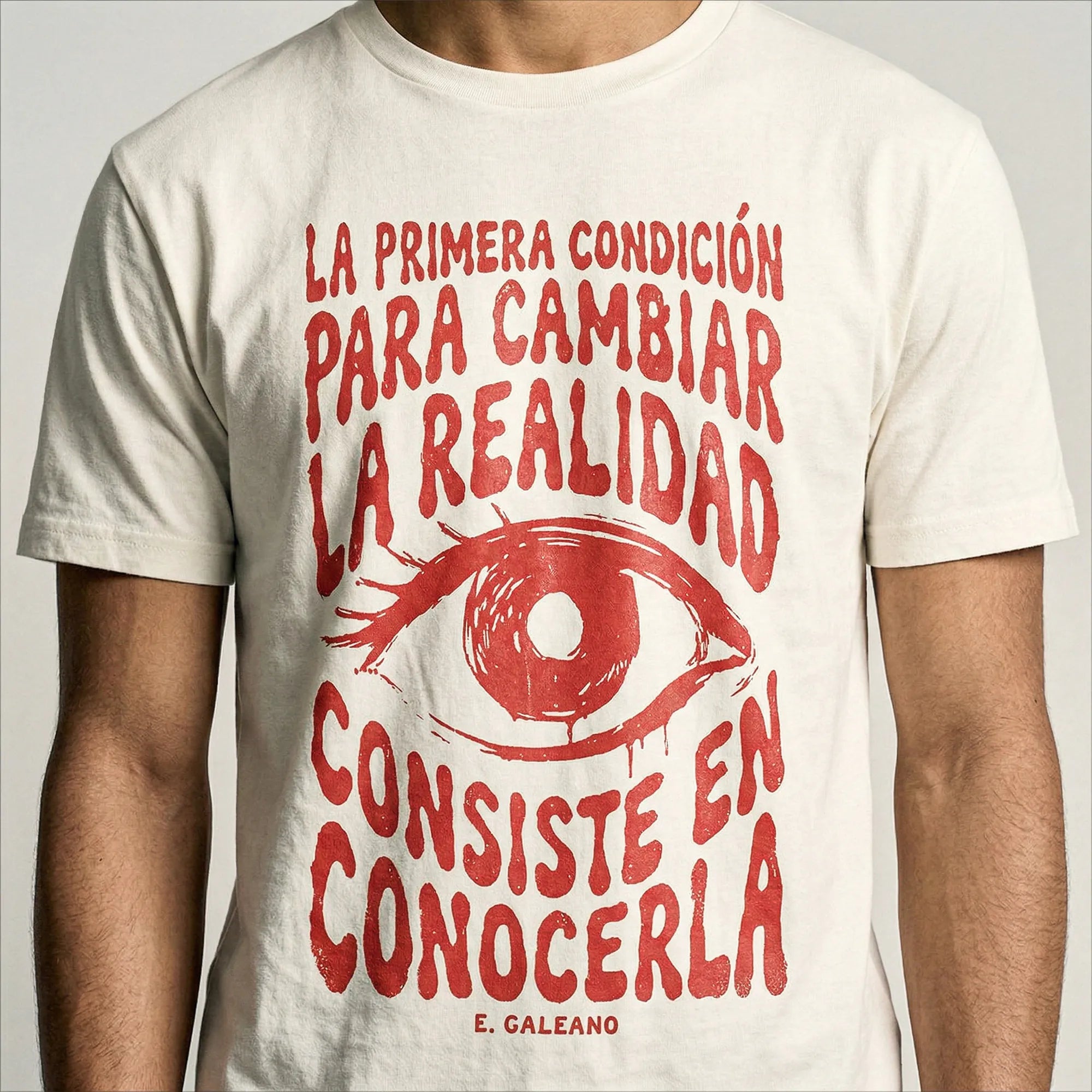 Camiseta Básica Para Cambiar la Realidad Masculina Off-White
