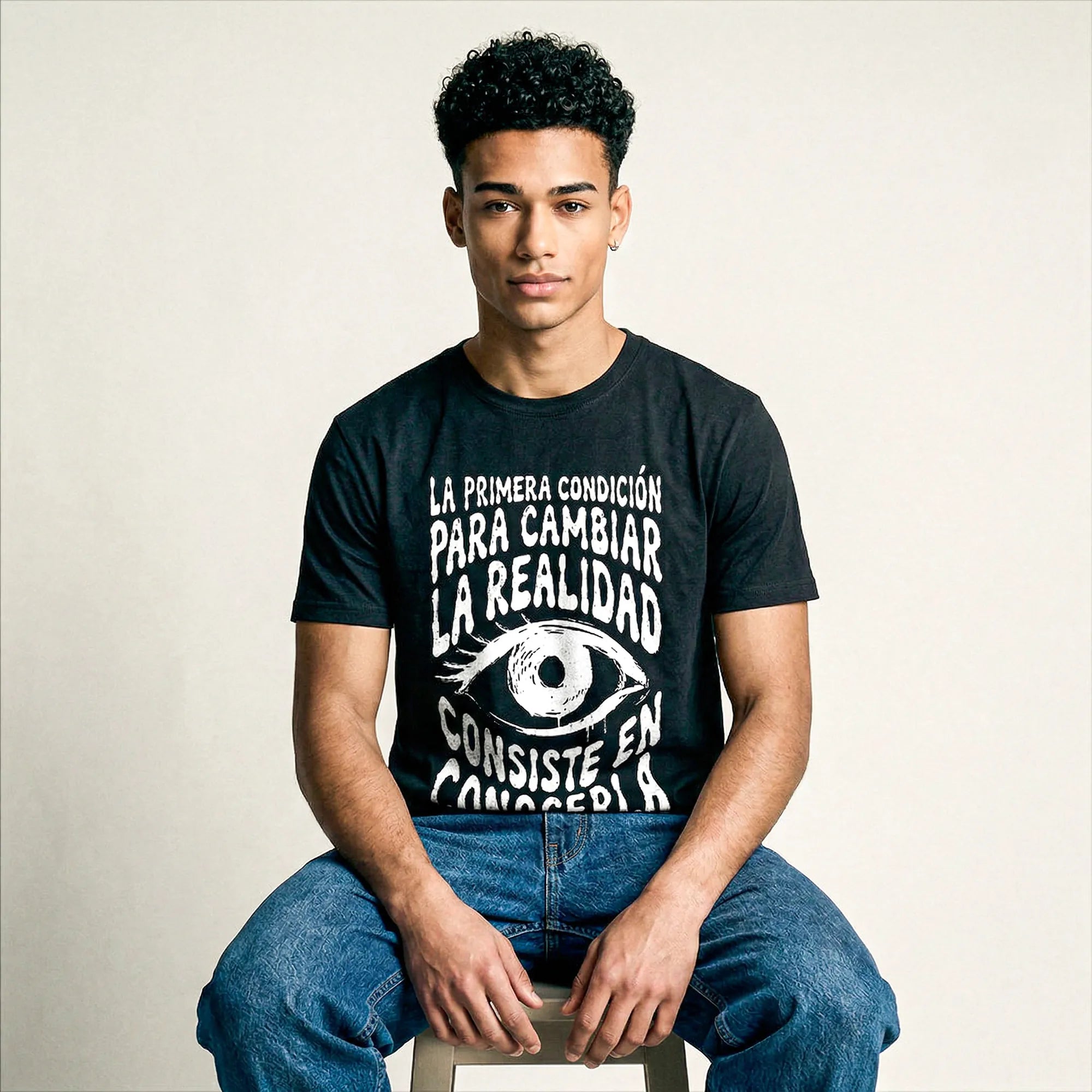 Camiseta Básica Para Cambiar la Realidad Masculina Preto