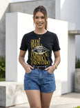 Camiseta Básica Quem Domina a Percepção, Controla o Resultado Feminina Preto