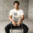 Camiseta Básica Quem Domina a Percepção, Controla o Resultado Masculina Off-White