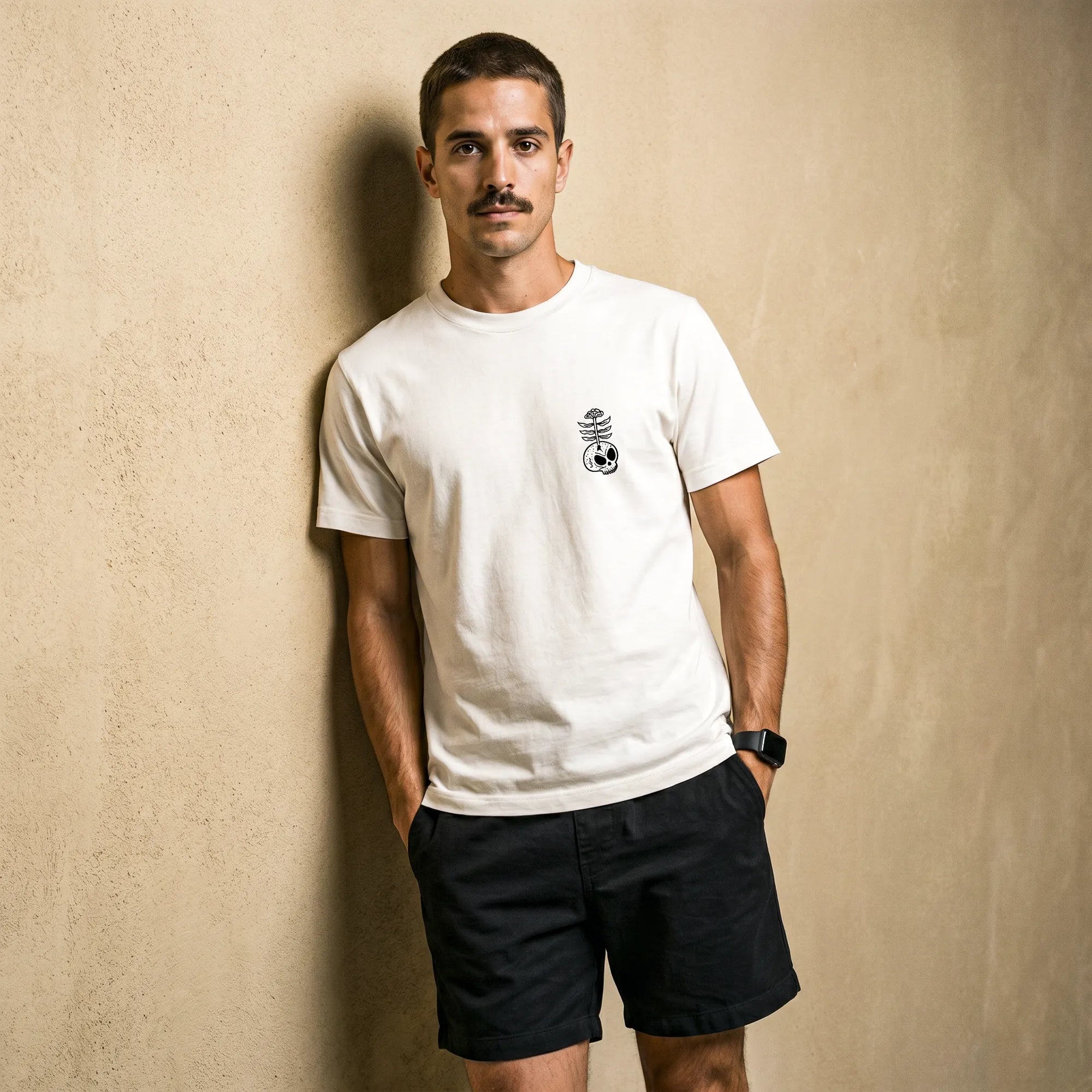 Camiseta Básica Raise Hell Sleep Well Masculina Off-White