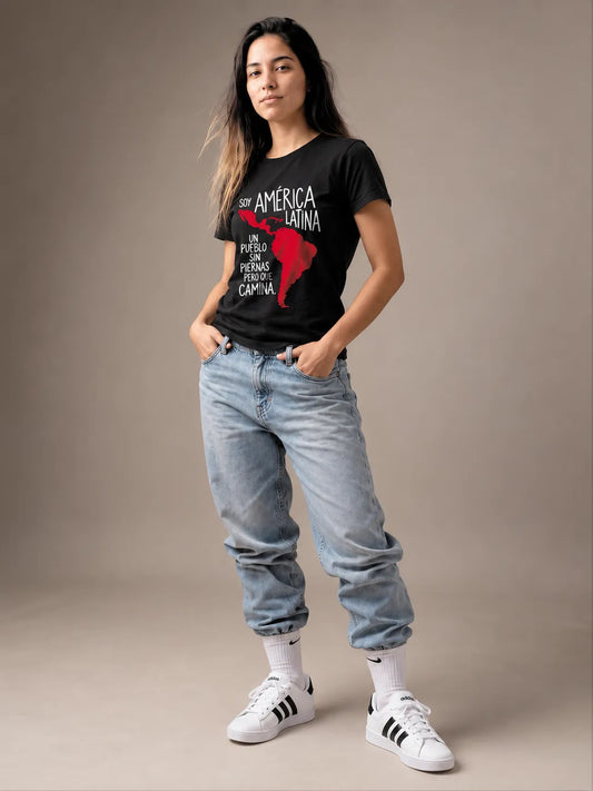 Camiseta Básica Soy América Latina Feminina Preto