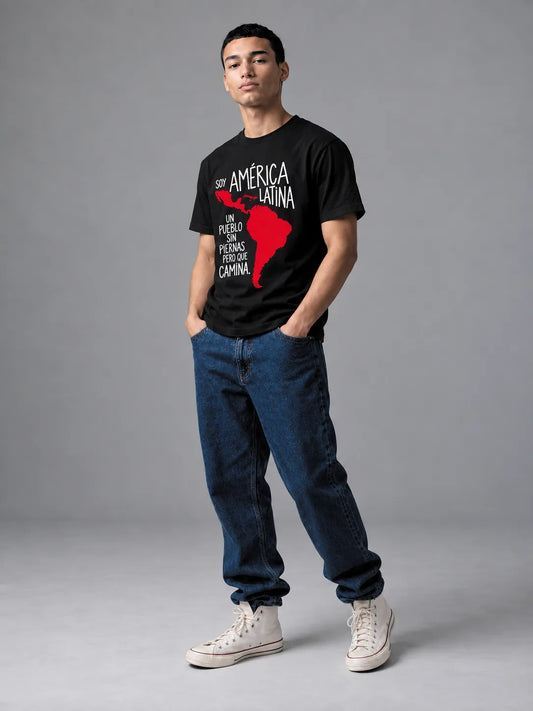 Camiseta Básica Soy América Latina Masculina Preto