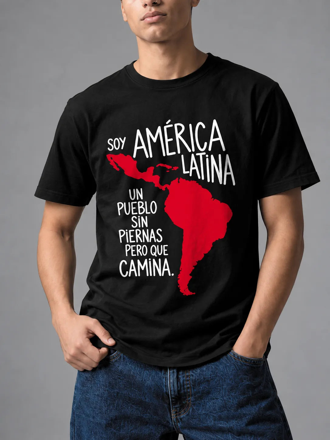 Camiseta Básica Soy América Latina Masculina Preto