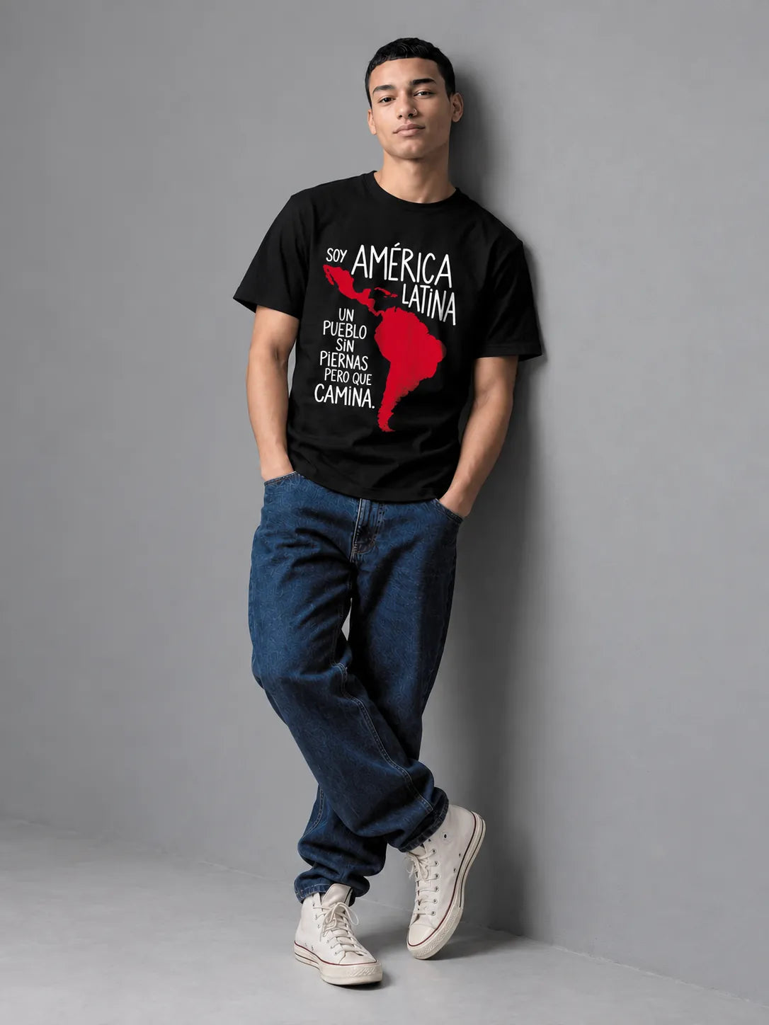 Camiseta Básica Soy América Latina Masculina Preto