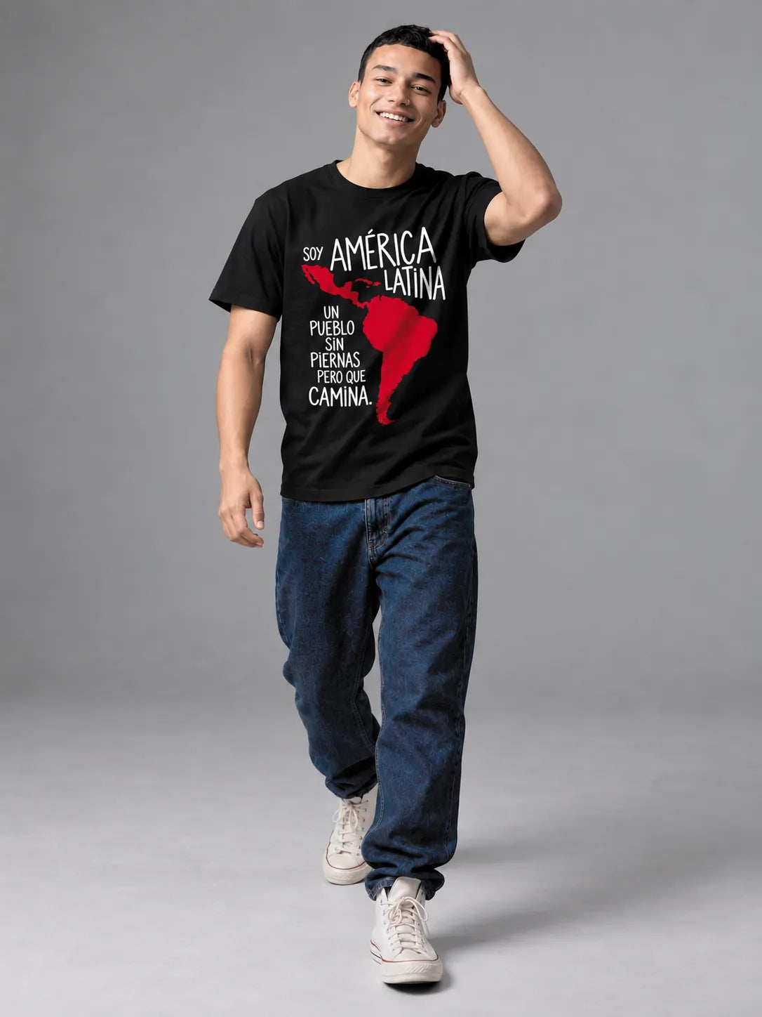Camiseta Básica Soy América Latina Masculina Preto