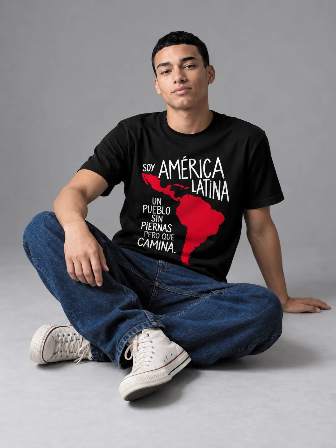Camiseta Básica Soy América Latina Masculina Preto