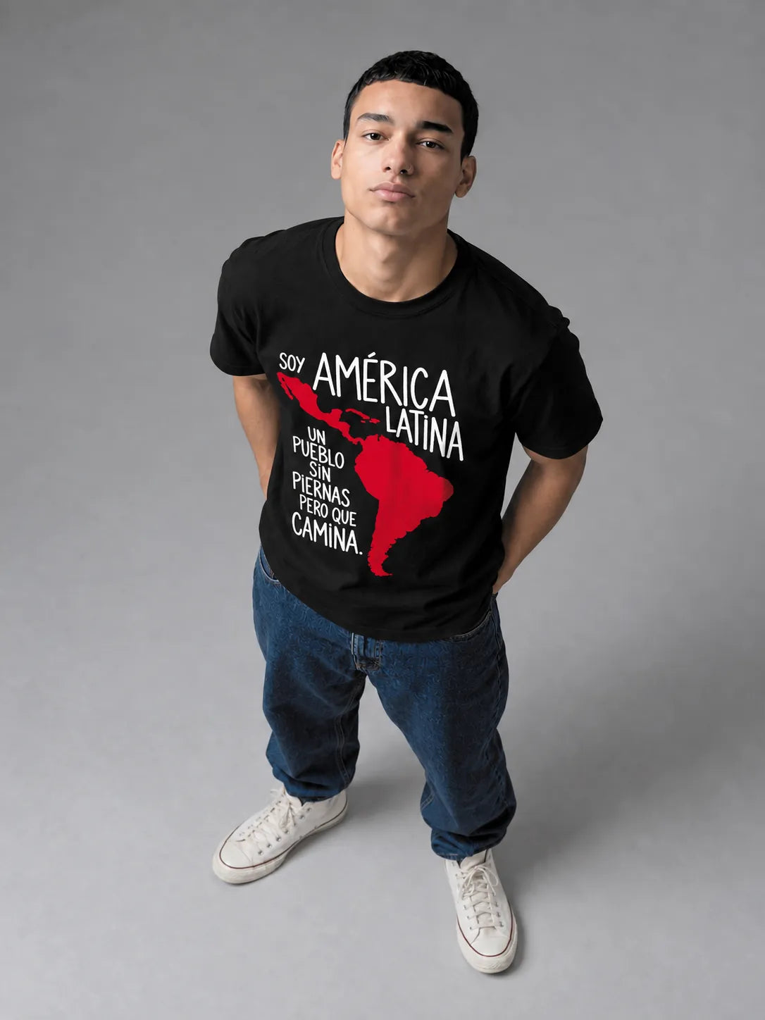 Camiseta Básica Soy América Latina Masculina Preto