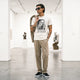 Camiseta Básica Stay Positive Masculina Off-White