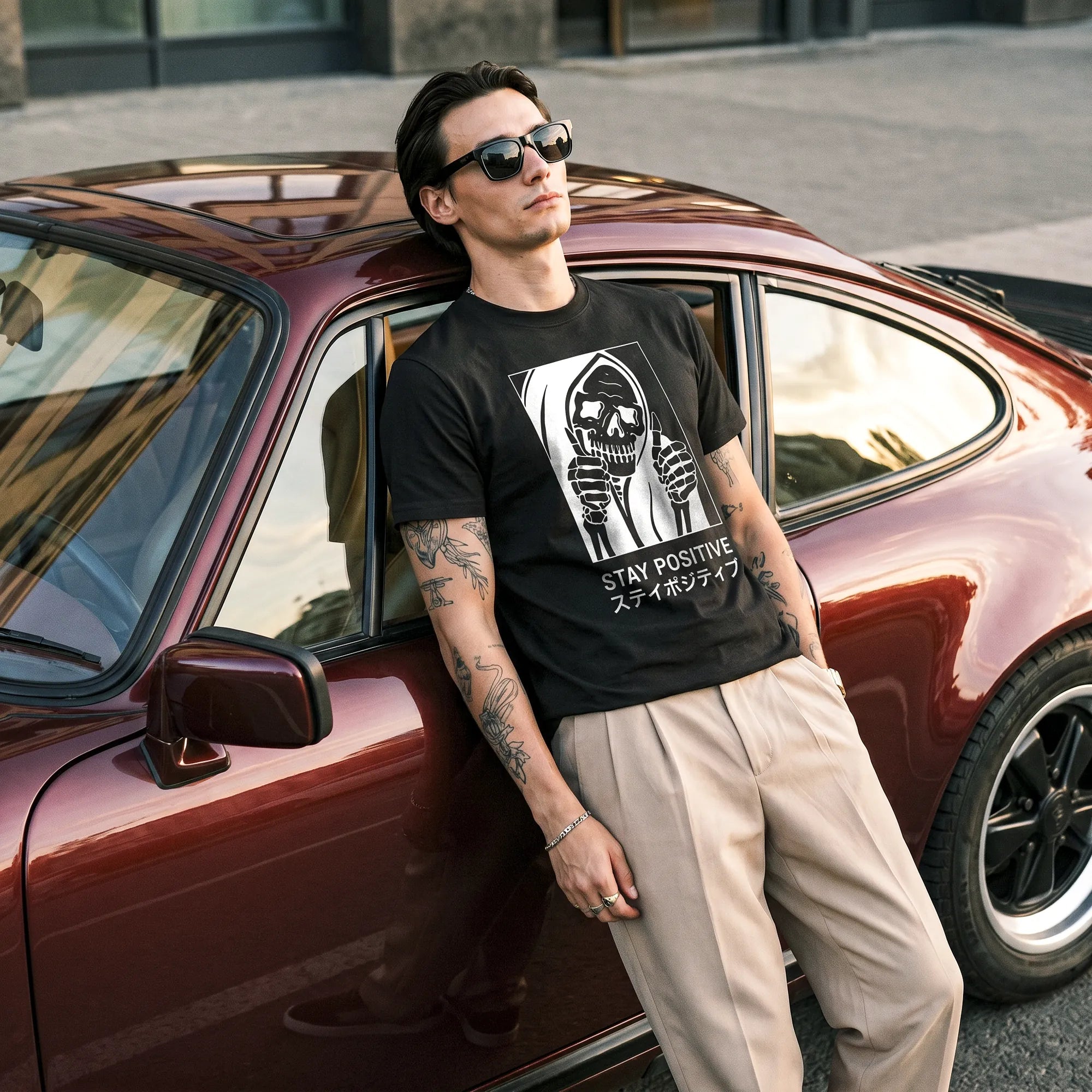 Camiseta Básica Stay Positive Masculina Preto