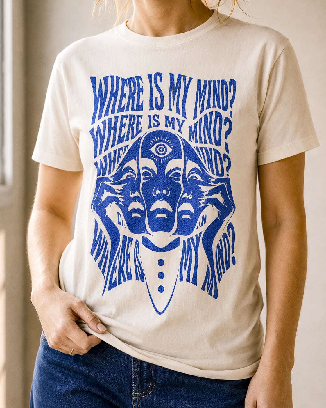 Camiseta Básica Where Is My Mind Feminina Off-White
