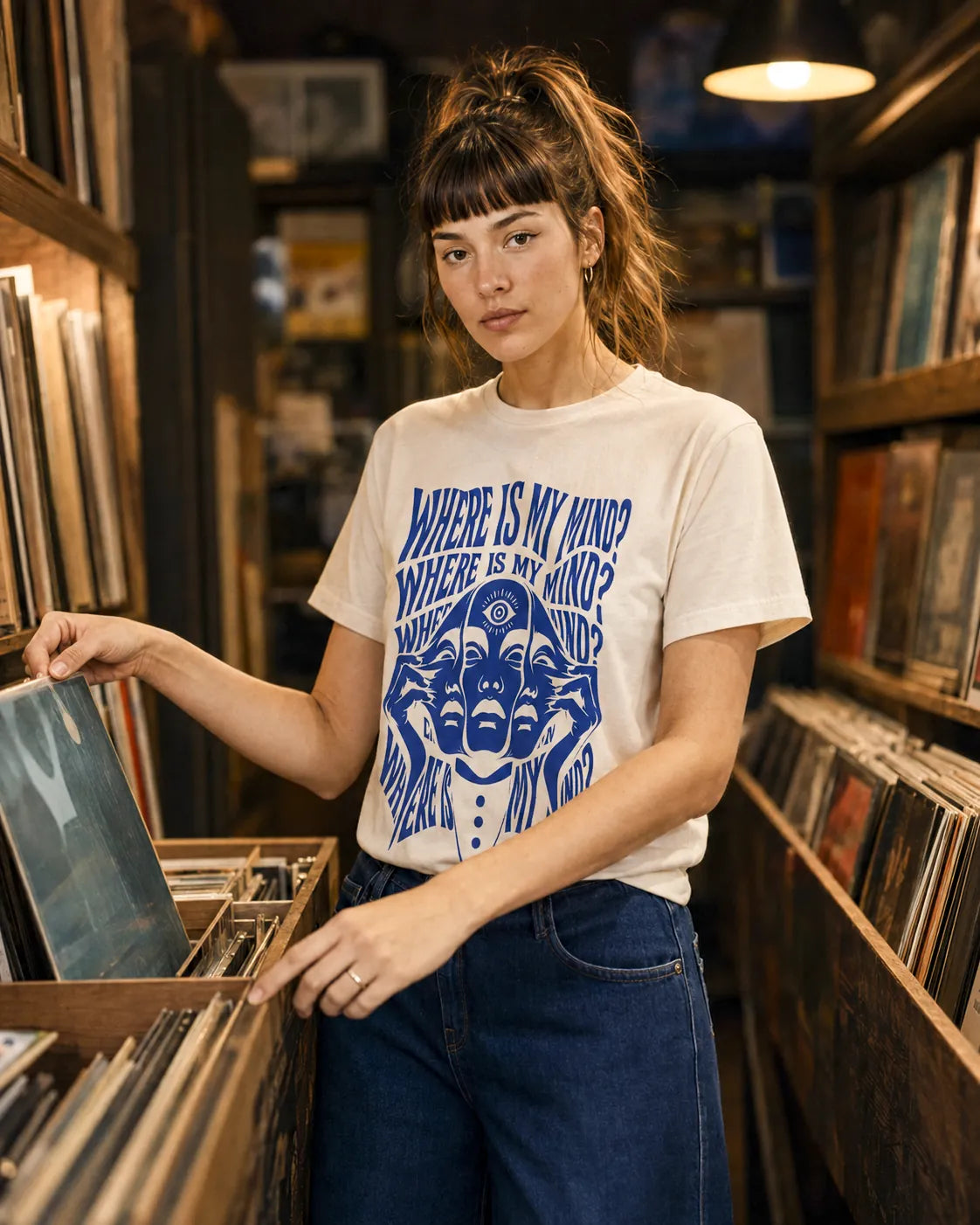Camiseta Básica Where Is My Mind Feminina Off-White