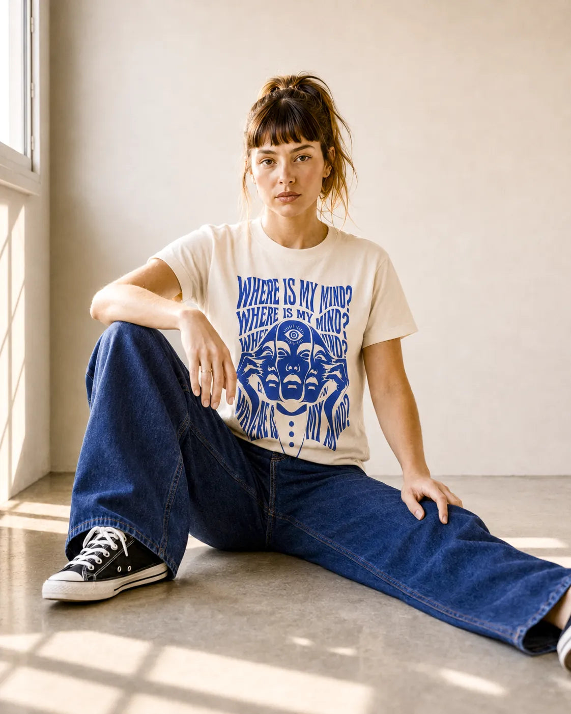Camiseta Básica Where Is My Mind Feminina Off-White