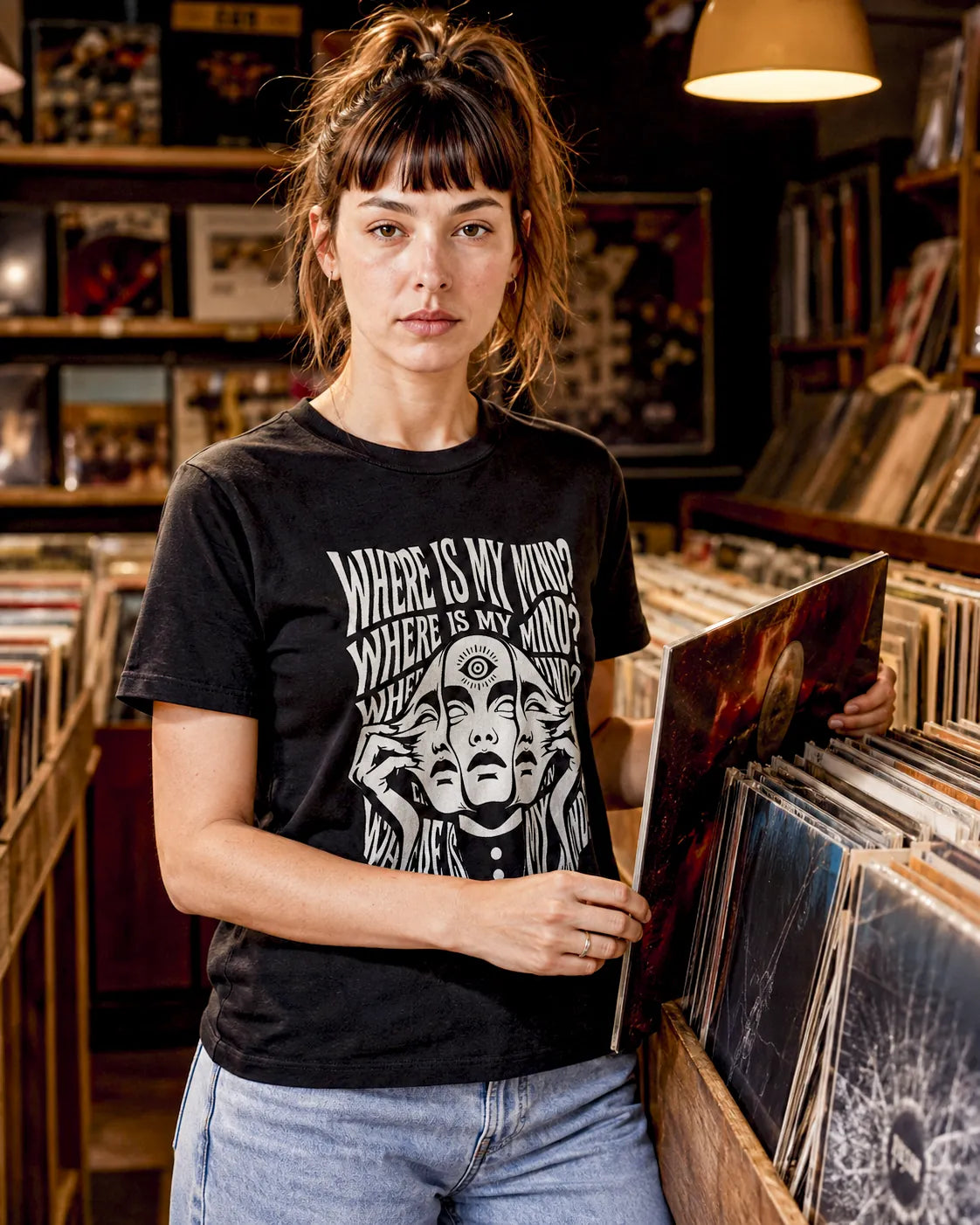 Camiseta Básica Where Is My Mind Feminina Preto