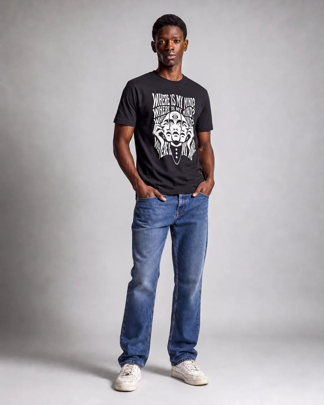 Camiseta Básica Where Is My Mind Masculina Preto