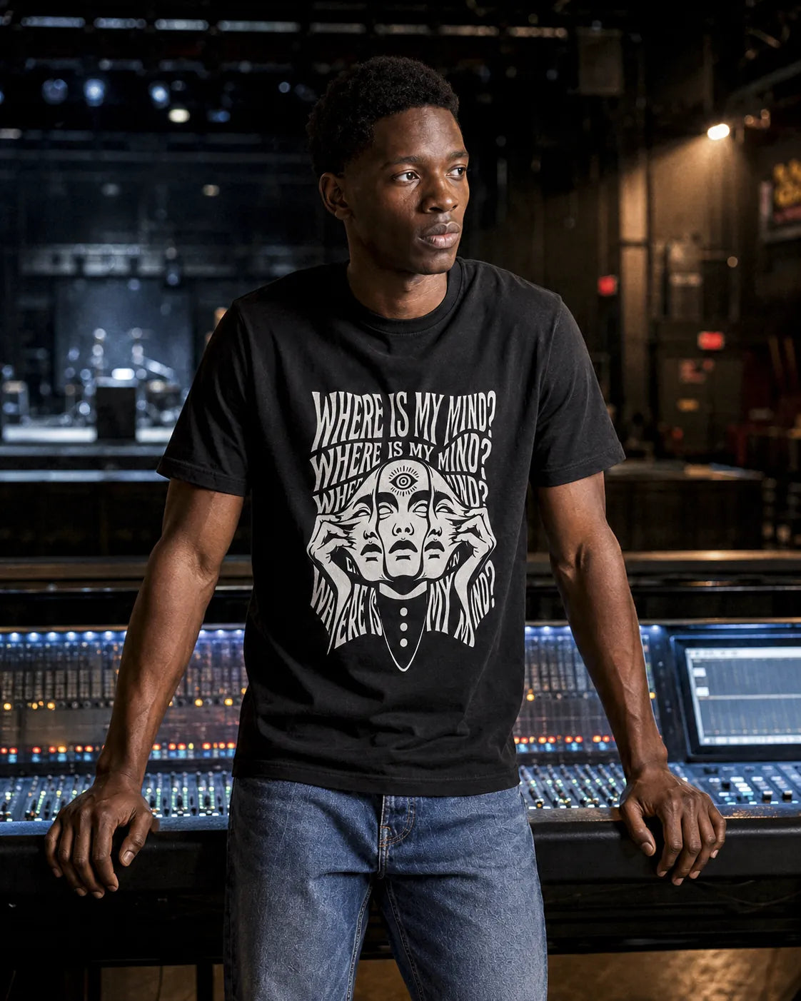 Camiseta Básica Where Is My Mind Masculina Preto