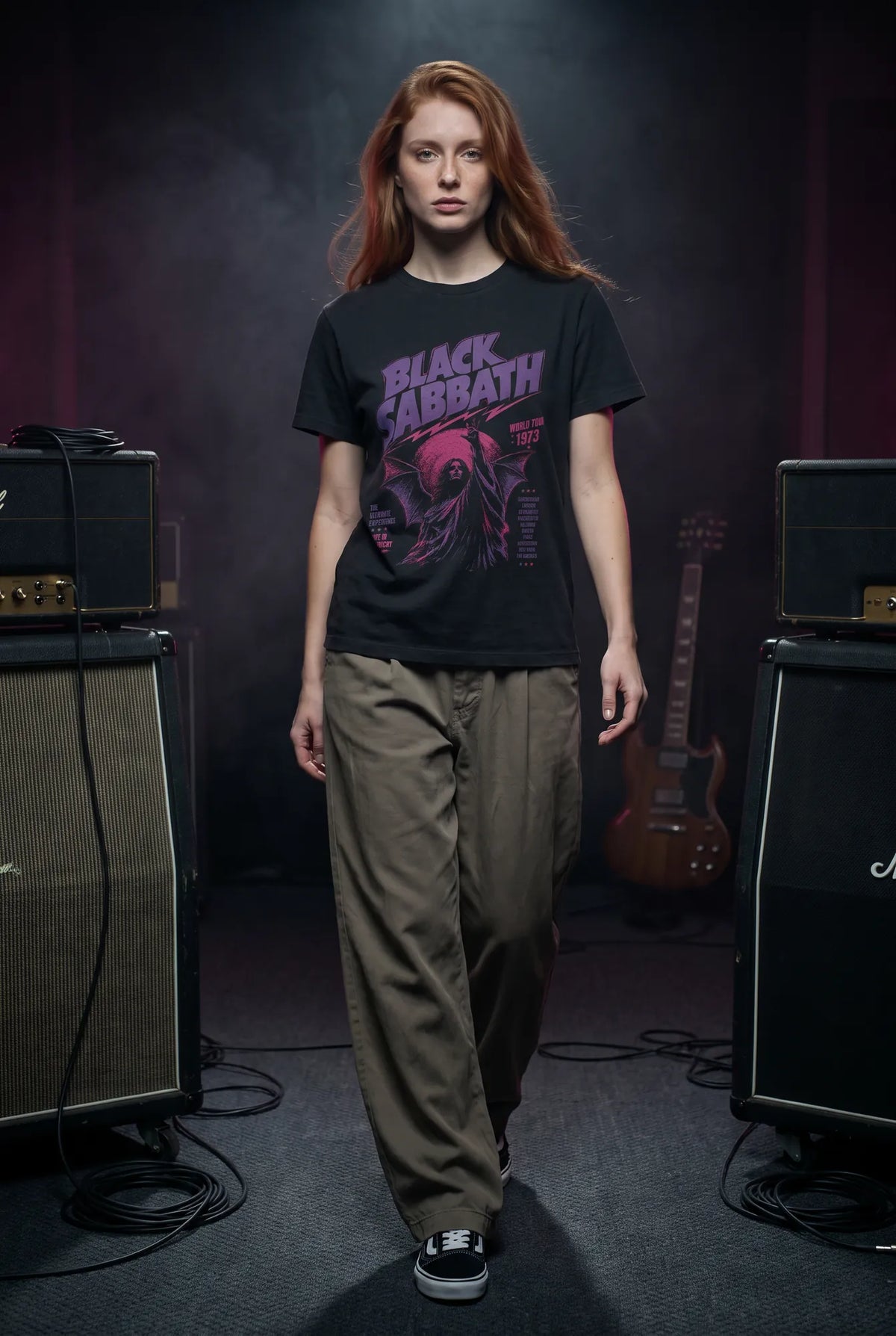 Camiseta Basica World Tour 1973 Feminina Preto