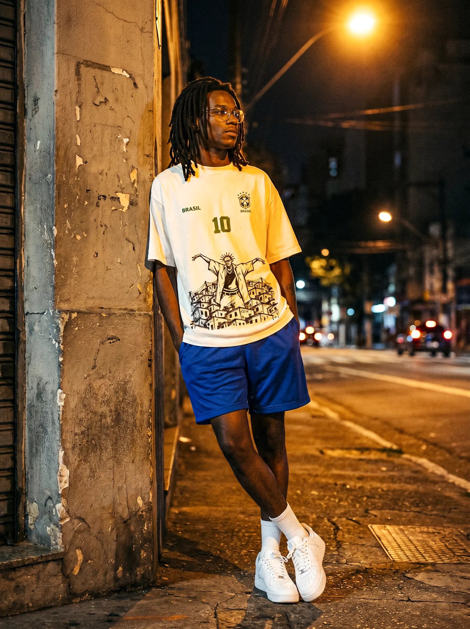 Camiseta Oversized 10 da Favela Sabotage Masculina Off-White