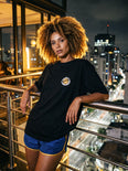 Camiseta Oversized Amor e Progresso Feminina Preto