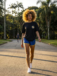 Camiseta Oversized Amor e Progresso Feminina Preto